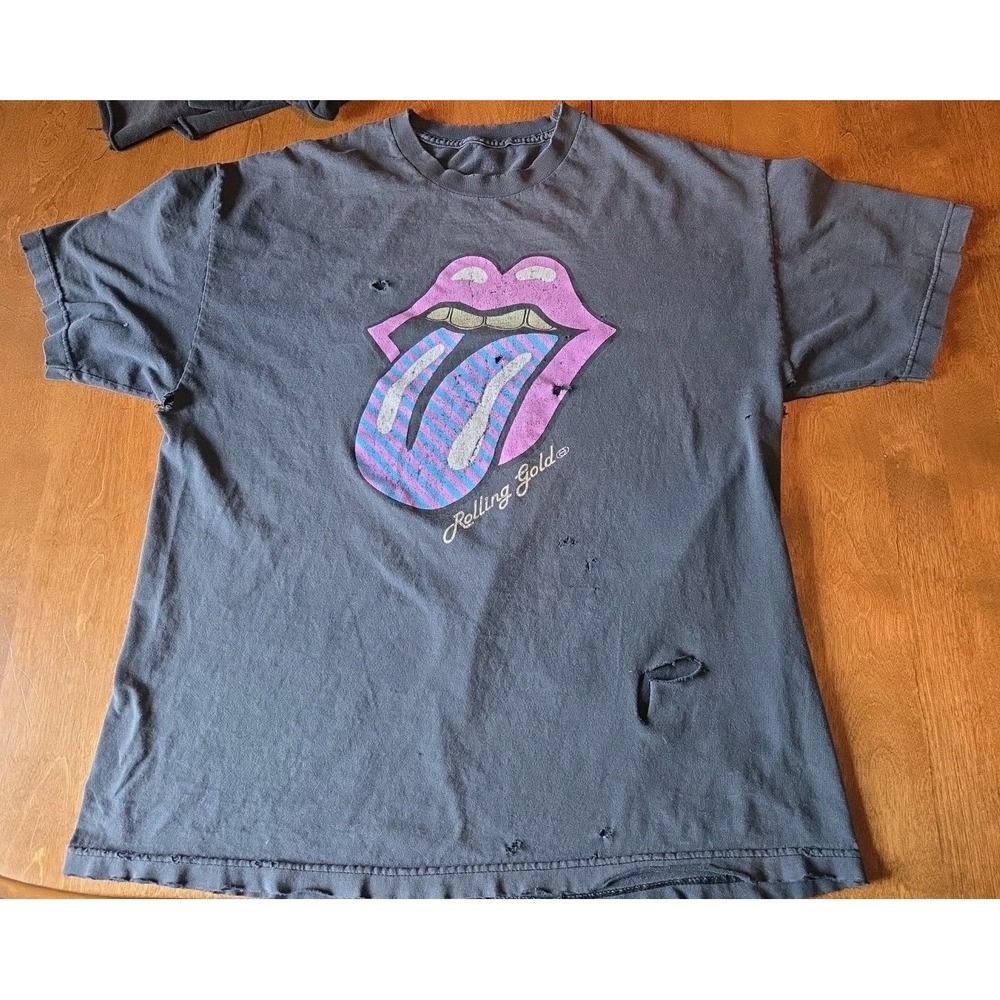 DGK Kayo Rolling Gold T-shirt Heavily Distressed Size L #lot 12
